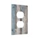 JIEXUTE 1 Gang Duplex Receptacle Outlet Cover Retro Rustic Vintage Barn Western Blue Grey Wood Plank Country Old Garage Style Electrical Wall Plate One Gang Dual Device Light Switch Faceplate Socket C