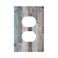 JIEXUTE 1 Gang Duplex Receptacle Outlet Cover Retro Rustic Vintage Barn Western Blue Grey Wood Plank Country Old Garage Style Electrical Wall Plate One Gang Dual Device Light Switch Faceplate Socket C
