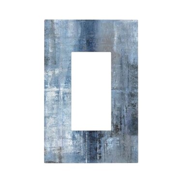 GSRLOD 1 Gang Single GFCIDecorator Rocker Outlet Light Switch Wall Plate Cover Modern Gallery Navy Indigo Blue Gray Abstract Grey Brush Art Paint Blue Grey Decorative One Device Electrical Faceplate D