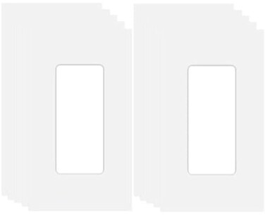 COAPIN258 1Gang Screwless Decorator Wall Plate Cover Single Switch Outlet Electrical Faceplate for Light Switch Smart Switch Receptacle Dimmers USB Outlet GFCI Child Safe Cover Plate White 10Pack