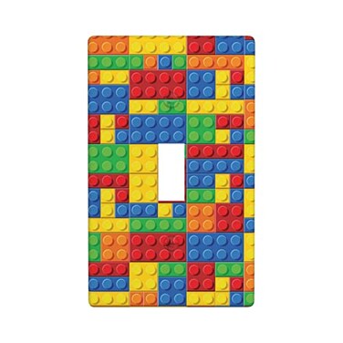 Yilad 1Gang Toggle Light Switch Plate Colorful Bricks 1 Gang Toggle Wall Switch Plate Covers Decorative