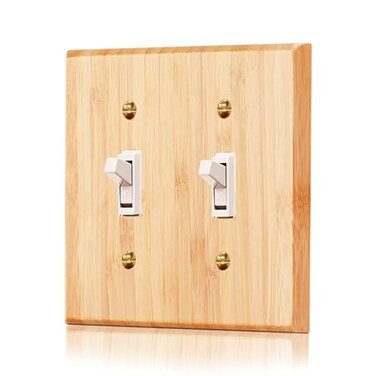 Pesatty 1PC Raw Wood Light Switch Cover Decorative Bamboo Wall Plate Quality Light Switch Plate Cover Duplex Toggle Outlet Plate Wall Plate Cover