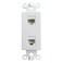 BOPLAT 2 Port CAT 6 Ethernet Decorator Insert Wall Plate Female to Female Double CAT6 RJ45 Keystone Jack Insert Faceplate for Decorator Wallplate