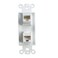 BOPLAT 2 Port CAT 6 Ethernet Decorator Insert Wall Plate Female to Female Double CAT6 RJ45 Keystone Jack Insert Faceplate for Decorator Wallplate