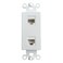 BOPLAT 2 Port CAT 6 Ethernet Decorator Insert Wall Plate Female to Female Double CAT6 RJ45 Keystone Jack Insert Faceplate for Decorator Wallplate