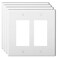 Anteer 2Gang Decorator Wall Plates Switch Outlet Plate Cover for Light Switches Smart Switch Dimmers GFCI Receptacle USB Outlet MidSize 2Gang 488 x 492 MidSize 4PackWhite