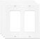 COAPIN258 2Gang Switch Outlet Wall Plate Cover Double Decorator Electrical Faceplate for Light Switch Receptacle Dimmers USB Outlet GFCI White 4Pack