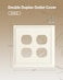 treewell 2Pack Double Duplex Outlet Cover Light Almond Decorative Switch Plates and Outlet Covers for Electrical Outlets Durable Natural Bamboo Fiber Wall Plates 2 Gang Receptacle Cover