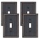 Dyekou 4 Pack Oil Rubbed Bronze Light Switch Cover Decorative Wall Plate for Single Toggle Light Solid Zinc Alloy Switch Plates and Outlet Covers 1Gang Wall Plates