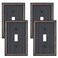 Dyekou 4 Pack Oil Rubbed Bronze Light Switch Cover Decorative Wall Plate for Single Toggle Light Solid Zinc Alloy Switch Plates and Outlet Covers 1Gang Wall Plates