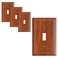 treewell 4Pack Single Toggle Light Switch Cover Plate Durable Natural Bamboo Fiber Decorative Switch Plate Covers Wood Grain 1 Gang Wall Plate Corrosion Resistant