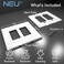 NEU 5 Pack 2Gang Screwless Oversize Decorator Wall Plates Child Safe Outlet Cover 53 x 55 Unbreakable Polycarbonate Thermoplastic Glossy White