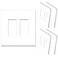NEU 5 Pack 2Gang Screwless Oversize Decorator Wall Plates Child Safe Outlet Cover 53 x 55 Unbreakable Polycarbonate Thermoplastic Glossy White