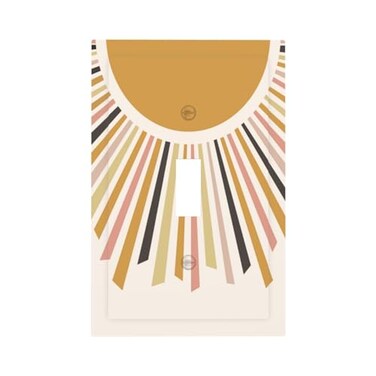 Sghxwp Abstract Sun Retro Sunrise Single Toggle Light Switch Covers Plate Decorative Rainbow Sunset 1 Gang Wall Plate Electrical Device Switchplate Faceplate for Farmhouse Bathroom Bedroom Decor