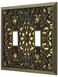 AMERELLE Amerelle 65TTAB Filigree Wallplate 2 Toggle Antique Brass