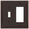 AMERELLE Amerelle 74TRDB Imperial Bead Wallplate 1 Toggle 1 Rocker Cast Metal Aged Bronze 1Pack