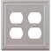 AMERELLE Amerelle Continental Duplex Outlet Cast Metal Wallplate in Satin Nickel