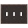 AMERELLE Amerelle Egg Dart Triple Toggle Cast Metal Wallplate in Aged Bronze