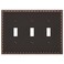 AMERELLE Amerelle Egg Dart Triple Toggle Cast Metal Wallplate in Aged Bronze