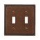 AMERELLE Amerelle Georgian Double Toggle Cast Metal Wallplate in Tumbled Aged Bronze