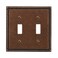 AMERELLE Amerelle Georgian Double Toggle Cast Metal Wallplate in Tumbled Aged Bronze