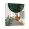 HIZUWKY Asondarne Green Mid Century Boho Leaves Decorative Light Switch Cover 2 Gang Double Toggle Bohemia Gold Leaf Wall Plate Faceplate Switchplate Electrical For Bedroom Bathroom Kitchen 50 X 49