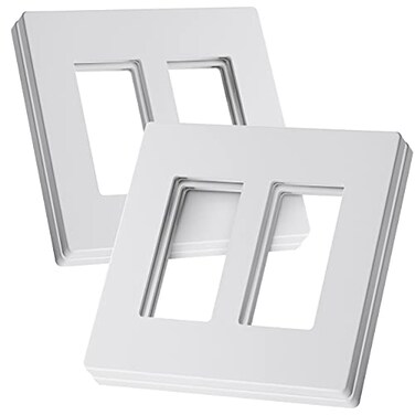 Bates Choice Bates Screwless Decorator Wall Plates Two Gang Switch Plate Covers 4 Pack Screwless Wall Plates 2 Gang White Switch Plate Covers Switch Cover Plate Wall Switch Cover Electrical Outlet Cov