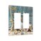Yamxbfa Beach Starfish Shell Sea Snail Blue Wood 2 Gang Rocker Decora Light Switch Cover Decorative Outlet Covers Wall Plate Electrical Faceplate Switchcovers GFCI for Bathroom Bedroom Living Room Dec