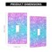 LRERNAJF Bling Pink Blue 1 Gang Single Toggle Outlet Light Switch Cover Decorative Single Toggle Wall Plate Cover For Home Living Bedroom Kitchen Decorative