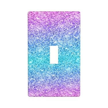 LRERNAJF Bling Pink Blue 1 Gang Single Toggle Outlet Light Switch Cover Decorative Single Toggle Wall Plate Cover For Home Living Bedroom Kitchen Decorative