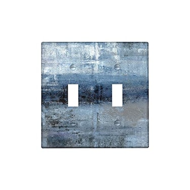 ReHeBaZi Blue Grey 2 Gang Wall Switch Plate Decortive Light Switch Cover Wall Plate Cover for Bedroom Kitchen Home Decor