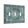 Sghxwp Bohemian Turquoise TealMutil Oriental Medallion 3 Gang Artistic Light Switch Covers Triple Toggle Wall Plate 3 Hole Electrical Device Decorative Switch Plate Covers Faceplate for Country Bathro
