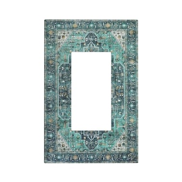 Sghxwp Bohemian Turquoise TealMutil Oriental Medallion Single Rocker Artistic Light Switch Cover 1 Gang Outlet Cover Gfci Electrical Wall Plate Dimmer Decorative Switch Plate Covers Faceplate for Bath