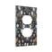 Xuejiaku Boho Leaf Floral Navy Blue Background Single Duplex Wall Plate Covers Light Switch Cover 1 Gang Outlet Plate Decorative Switchplate Covers Electrical Faceplate for Farmhouse Bedroom Bedroom D