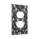 Xuejiaku Boho Leaf Floral Navy Blue Background Single Duplex Wall Plate Covers Light Switch Cover 1 Gang Outlet Plate Decorative Switchplate Covers Electrical Faceplate for Farmhouse Bedroom Bedroom D