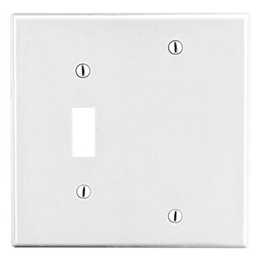 Bryant Electric P113W 2Gang Toggle and Blank Wallplate White