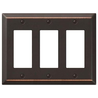 COLESTER DIRECT Colester Direct Metal Oil Rubbed Bronze Wall Switch Plate Outlet Cover Toggle Rocker GFI RockerTriple