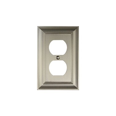 KnobDeals Cool Knobs and Pulls CKP Impressions Collection 31191 Decorative Duplex Wall PlateOutlet Cover Long Lasting Durable Solid Steel Construction Brushed Nickel 1 piece
