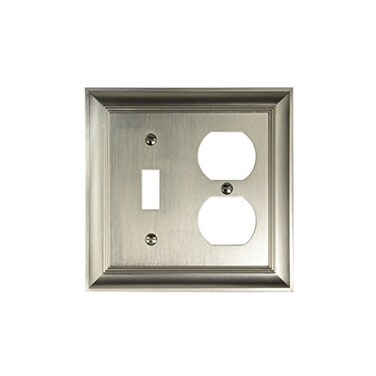 KnobDeals Cool Knobs and Pulls CKP Impressions Collection 31196 Decorative ToggleDuplex Wall PlateOutlet Cover Long Lasting Durable Solid Steel Construction Brushed Nickel 1 piece
