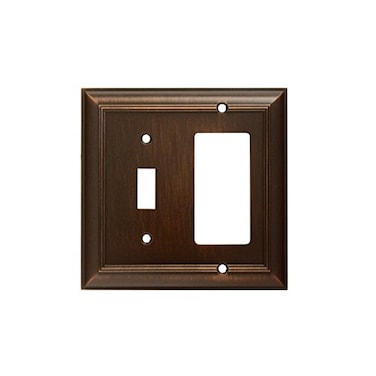 KnobDeals Cool Knobs and Pulls CKP Impressions Collection 31197 Decorative ToggleRocker Wall PlateOutlet Cover Long Lasting Durable Solid Steel Construction OilRubbed Bronze 1 piece