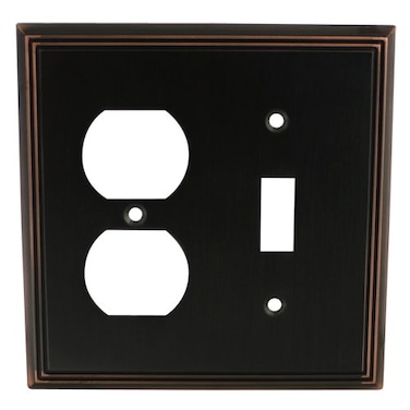 Cosmas 65022ORB Oil Rubbed Bronze Single ToggleDuplex Combo Electrical Outlet Wall PlateCover