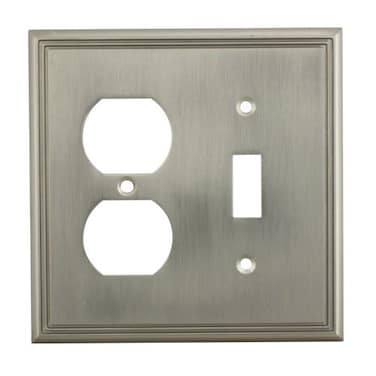 Cosmas 65022SN Satin Nickel Single ToggleDuplex Combo Electrical Outlet Wall PlateCover