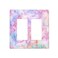 Spshian Decorative Switch Plate Covers Cute Marble Texture 2 Gang Double Rocker Decora Light Switch Cover Pink Purple Gold Abstract Dual Outlet Wall Plate Electrical Faceplate GFCI for Kids Girls Nurs