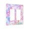 Spshian Decorative Switch Plate Covers Cute Marble Texture 2 Gang Double Rocker Decora Light Switch Cover Pink Purple Gold Abstract Dual Outlet Wall Plate Electrical Faceplate GFCI for Kids Girls Nurs