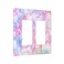 Spshian Decorative Switch Plate Covers Cute Marble Texture 2 Gang Double Rocker Decora Light Switch Cover Pink Purple Gold Abstract Dual Outlet Wall Plate Electrical Faceplate GFCI for Kids Girls Nurs