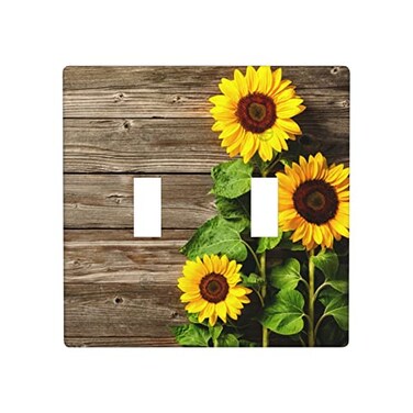 Futterya Double Toggle Light Switch Plate Cover Sunflowers Wall Decor Outlet Covers for Rooms Store