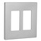 Eaton PJS262SGSPL Designer 2Gang Screwless Wallplate Silver Granite