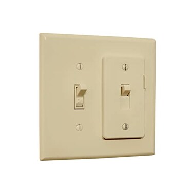 E-LOCK SWITCH eLock Switch Guard for Toggle Switches Child Proof Light Switch Lock with ONOFF Push Button Made in USA Protect Devices TVs Security Camera Gas Fireplace Safety Cover Ivory 1 Pack