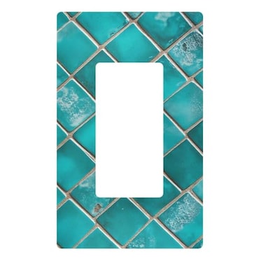 Pfrewn Exotic Turquoise Ceramic Mosaic Tile Wall Plate Cover Size 1Gang 46 x 29 Single Rocker Switch Plates Unbreakabl Light Switch or Receptacle Outlet Wall Plate