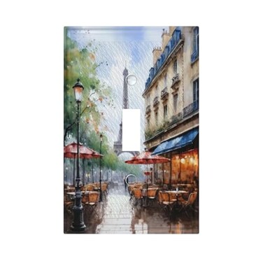 FJSXYDW Vintage Paris Eiffel Rain Toggle Switch Plate Cover
